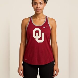 Nike Dri-Fit OU Oklahoma Sooners Tank Top Women’s XXL Red Gray Trim